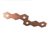 Plafoniera Moderna 6 Moduli Hexagon Metallo Foglia Rame 4 Luci Led 12X4W