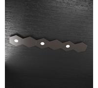 Plafoniera Moderna 6 Moduli Hexagon Metallo Marrone 3 Luci Led 12X3W