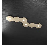 Plafoniera Moderna 6 Moduli Hexagon Metallo Sabbia 4 Luci Led 12X4W
