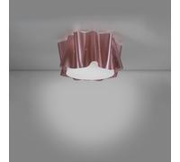 Plafoniera Moderna A 1 Luce Folio In Polilux Rosa Metallico D60 Made In Italy