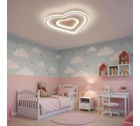 Plafoniera Moderna a Cuore Doppio LED 54W Lampada Decorativa Soffitto CCT 3 Temperature Luce Calda, Fredda, Naturale, Illuminazione Cameretta Bambina, Cucina, Soggiorno, Alimentazione 230V