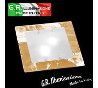 PLAFONIERA MODERNA A LED 2 L. Ø35 LAMPADARIO IN VETRO AMBRA SF. BIANCO S. Marco [EEK: A+++]