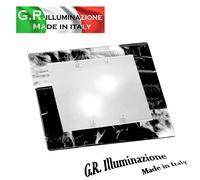 PLAFONIERA MODERNA A LED 2 L. Ø35 LAMPADARIO IN VETRO NERO sfum. BIANCO S. Marco [EEK: A+++]