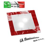 PLAFONIERA MODERNA A LED 2 LUCI Ø35 LAMPADARIO IN VETRO ROSSO E BIANCO S. Marco [EEK: A+++]