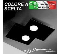 PLAFONIERA MODERNA A LED 2 LUCI CORTEN - NERO - BIANCO 34x37 cm LAMPADARIO Pluto