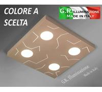 PLAFONIERA MODERNA A LED 4 LUCI SABBIA d. 40x40 cm LAMPADARIO DA SOFFITTO Vicky