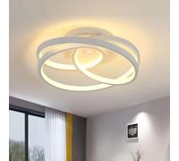 Plafoniera moderna a LED 40W 3200LM, lampade da soffitto per soggiorno con design ad anello a spirale Ø30cm 3000K, plafoniera in acrilico per camera da letto