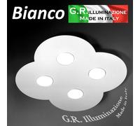 PLAFONIERA MODERNA A LED BIANCA 4 L. Ø43 LAMPADA DA SOFFITTO BAGNO CAMERA Cloud