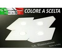 PLAFONIERA MODERNA A LED BIANCA 4 LUCI d. 54x56 cm LAMPADARIO DA SOFFITTO "Tor