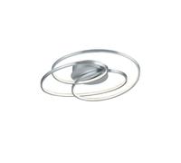 GALE PLAFONIERA LED 38,5W 5000lm, 3000K ACCIAIO SATINATO CERCHI CONCENTRICI CON REGOLAZIONE INTENSITA' CON INTERRUTTORE D.60CM