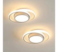 Plafoniera moderna a LED, lampada da soffitto rotonda da 2 pezzi, bianco caldo 3000K 36W, plafoniera per camera da letto, corridoio, balcone, diametro 27 cm