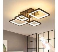 Plafoniera moderna a LED, plafoniera dimmerabile da 54 W con telecomando 3000 K-6500 K, lampada da soffitto dal design rettangolare creativo
