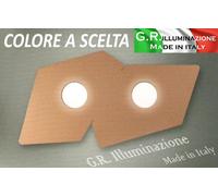 PLAFONIERA MODERNA A LED TORTORA 2 LUCI d. 54x28 cm LAMPADARIO DA SOFFITTO "Tor