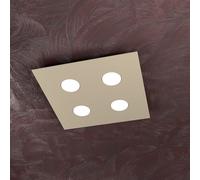 TOPLIGHT PLAFONIERA 4 LUCI LED MODERNA QUADRATA METALLO SABBIA