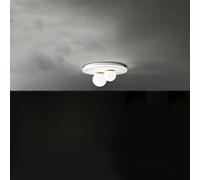 Plafoniera Ball in metallo verniciato bianco particolari ottone LED 38W 2470LM 3000K doppia emissione e diffusori sferici d.40cm