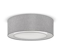 Plafoniera Moderna Bergamo In Metallo Cromo 3 Luci Diffusore In Tessuto