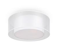 Plafoniera Moderna Bergamo Metallo Bianca 3 Luci Diffusore In Tessuto