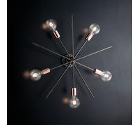 Plafoniera Moderna Bloom Metallo Cromo Nero Rame 5 Luci E27