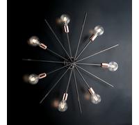Plafoniera Moderna Bloom Metallo Cromo Nero Rame 7 Luci E27