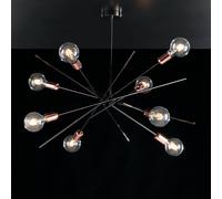 Plafoniera Moderna Bloom Metallo Cromo Nero Rame 8 Luci E27