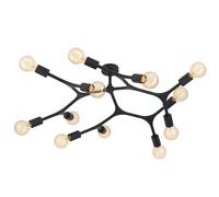 Eglo Lampada da Soffitto Bocadella 1. 12 Luci da Soffitto Industriale, Moderna, con Attacco E27. in Acciaio Nero