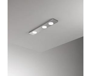 Plafoniera Moderna Bottone Metallo Alluminio Opaco 3 Luci Gx53 Ip20