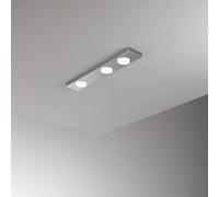 Plafoniera Moderna Bottone Metallo Alluminio Opaco 3 Luci Gx53 Ip20 [EEK: A++]