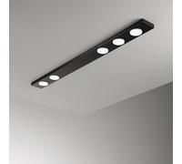 Plafoniera Moderna Bottone Metallo Nero Opaco 5 Luci Gx53 Ip20