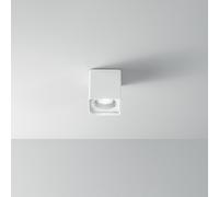 Plafoniera alluminio colore bianco Brick 1 luce attacco GU10 L.9,5CM