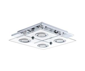 Plafoniera Moderna Cabo Acciaio Cromo 4 Luci Gu10 2,8W