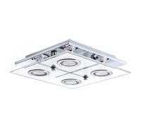 Plafoniera Moderna Cabo Acciaio Cromo 4 Luci Gu10 2,8W