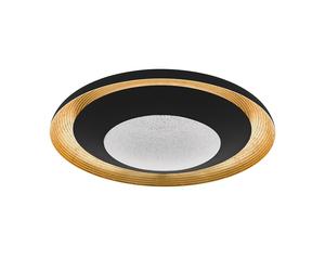 Plafoniera Moderna Canicosa 2 Policarbonato Nero Luce Led Integrato 24,5W
