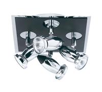 Searchlight Plafoniera Cometa Moderna Acciaio Cromo/Nero 4 luci GU10