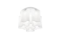 Plafoniera Moderna Compo Metallo Bianco 6 Luci E27