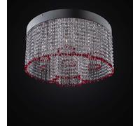 PLAFONIERA MODERNA CON CRISTALLI ROSSI 7 LUCI BGA 2596/PL60 DESIGN SWAROVSKY