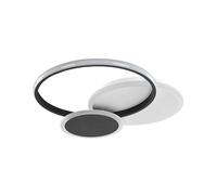 Plafoniera moderna con LED di forma rotonda in metallo nero e bianco Zami