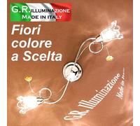 PLAFONIERA MODERNA CROMATA 2 LUCI LAMPADARIO DA SOFFITTO CROMO CRISTALLO Angie [EEK: A++]