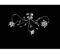 Plafoniera moderna cromata con cristalli 3 luci LGT Flower pl3
