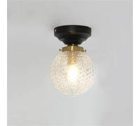 Plafoniera Moderna Di Metà Secolo Plafoniera Da Corridoio In Vetro Globo Lampada Da Soffitto Da Corridoio In Legno Vintage A Semi-incasso Lampada Da Soffitto Industriale(Black Walnut Wood)