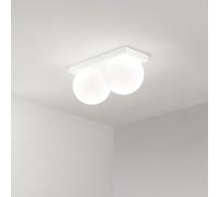Plafoniera Moderna Dot Metallo Bianco Opaco Led 16W Ip40