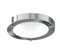 Plafoniera Moderna Dublino Acciaio Cromo Vetro 1 Luce E27