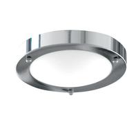 Plafoniera Moderna Dublino Acciaio Cromo Vetro 1 Luce E27 [EEK: A++]