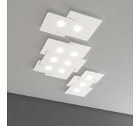 Plafoniera Moderna Echo Metallo Bianco 2 Luci Gx53