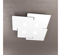 Plafoniera Moderna Echo Metallo Bianco 4 Luci Gx53