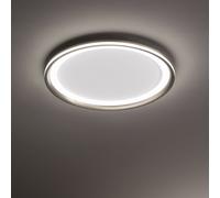 Plafoniera Contemporanea Edge Alluminio Grigio Led Integrato 66W