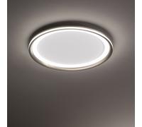 Plafoniera Contemporanea Edge Alluminio Grigio Led Integrato 66W