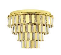 Plafoniera Moderna Erseka Acciaio Ottone 7 Luci E14