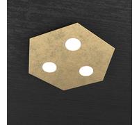 Plafoniera Moderna Esagonale Hexagon Metallo Foglia Oro 3 Luci Led 12X3W [EEK: A++]