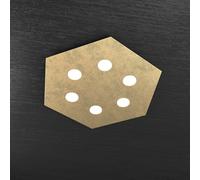 Plafoniera Moderna Esagonale Hexagon Metallo Foglia Oro 6 Luci Led 12X6W [EEK: A++]