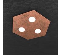 Plafoniera Moderna Esagonale Hexagon Metallo Foglia Rame 3 Luci Led 12X3W [EEK: A++]